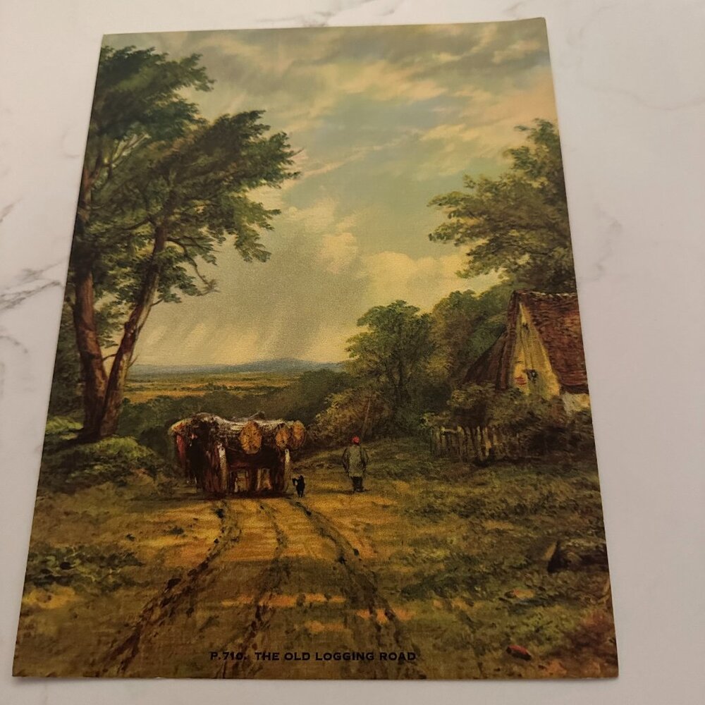 Vintage Calendar Art Print Titled "The Old Logging Road"